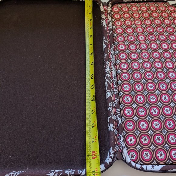 Vera Bradley Imperial Toile Brown & Pink Larger Laptop Case - Picture 14 of 16